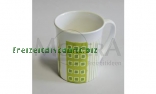 Henkelbecher Calha Frb.gr�n- weiss mit Blume