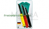 K�chenmesser 3tlg. schwarz/rot/gelb