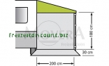 Seitenwand f�r Sonnendach ohne Fenster 200cm