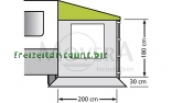 Seitenwand f�r Sonnendach mit Fenster 200cm