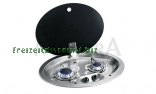 Einbaukocher Hoodiny oval 510x390 mm mit Glasaschwarz, 2flammig