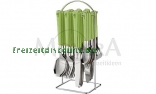 25tlg. Freizeitbesteck Touch gr�n incl. Besteckst