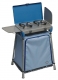 Camping Kitchen 2-Flammen Kocher mit Grill und Unterschrank