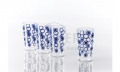 Trinkglas 3plus1 blaue Kreise 4 er Set
