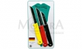 K�chenmesser 3tlg. schwarz/rot/gelb