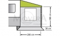 Seitenwand f�r Sonnendach mit Fenster 200cm