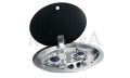 Einbaukocher Hoodiny oval 510x390 mm mit Glasaschwarz, 2flammig