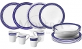 Melamin Set 16teilig weiss blau